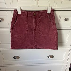 American Eagle Maroon Corduroy Skirt